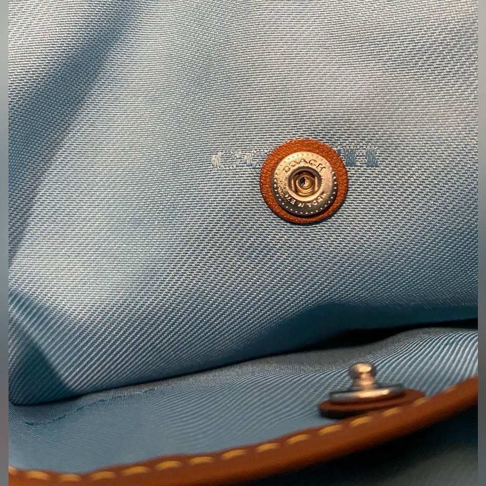 Coach Chaise Pebbled Blue Crossbody Bag - Picture 9 of 11